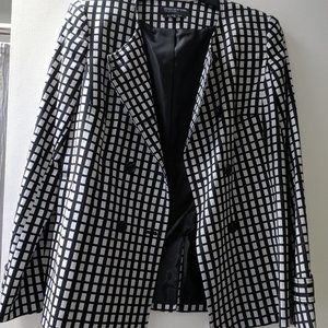 Jones New York Black White Double Breast Jacket S